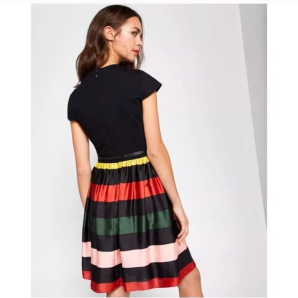 Ted Baker Aneli Cruise Stripe Fit and Flare Dress sz 4 new modern designer - Picture 5 of 16